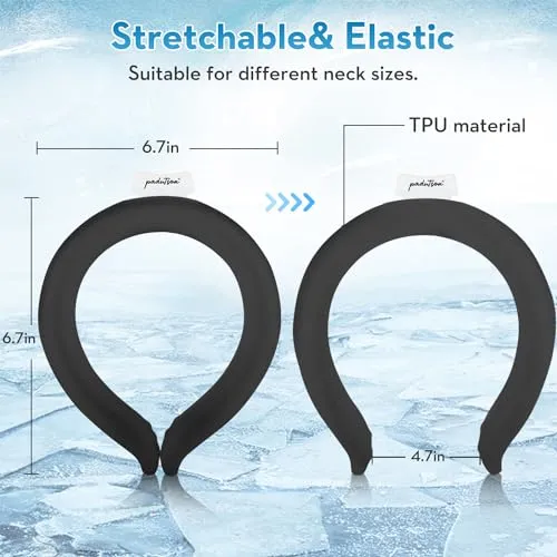2 Pack Neck Cooling Tube, Reusable Ice Neck Ring Cooler Wraps,Wearable Body Cooling Products for Outdoor Indoor, Neck Coolers for Hot Weather (Black*2)