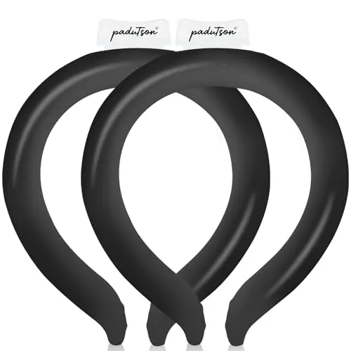 2 Pack Neck Cooling Tube, Reusable Ice Neck Ring Cooler Wraps,Wearable Body Cooling Products for Outdoor Indoor, Neck Coolers for Hot Weather (Black*2)
