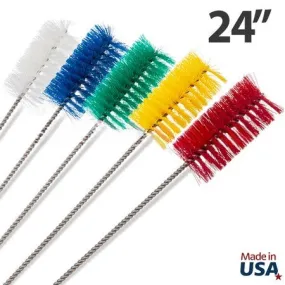 24" Hygienic Tube Brushes - Polyester/Stainless Steel (6 pack)