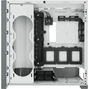 5000D Airflow Tempered Glass Mid-Tower; White - 4x3.5''; 2x2.5''; Up to 360mm Liquid Coolers - ATX Chassis