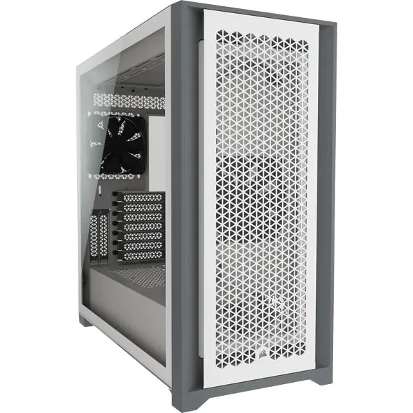 5000D Airflow Tempered Glass Mid-Tower; White - 4x3.5''; 2x2.5''; Up to 360mm Liquid Coolers - ATX Chassis