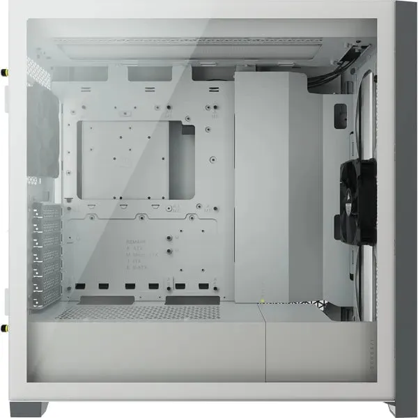 5000D Airflow Tempered Glass Mid-Tower; White - 4x3.5''; 2x2.5''; Up to 360mm Liquid Coolers - ATX Chassis