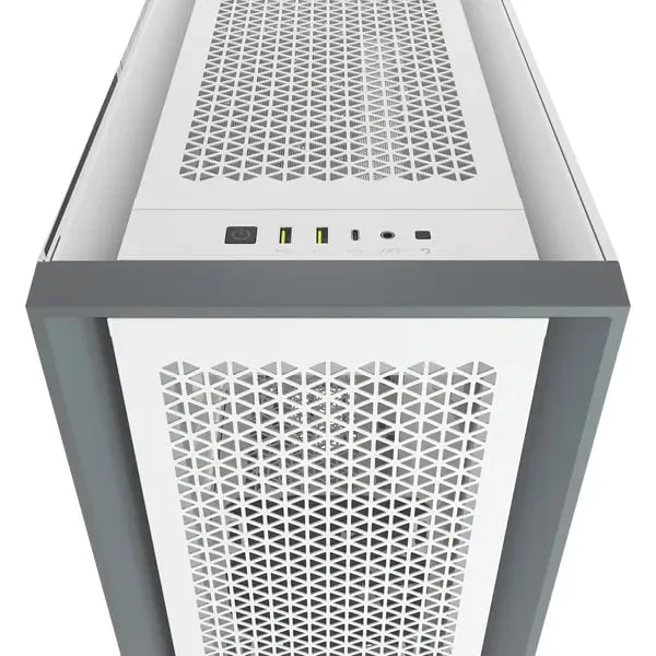 5000D Airflow Tempered Glass Mid-Tower; White - 4x3.5''; 2x2.5''; Up to 360mm Liquid Coolers - ATX Chassis
