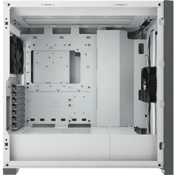 5000D Airflow Tempered Glass Mid-Tower; White - 4x3.5''; 2x2.5''; Up to 360mm Liquid Coolers - ATX Chassis