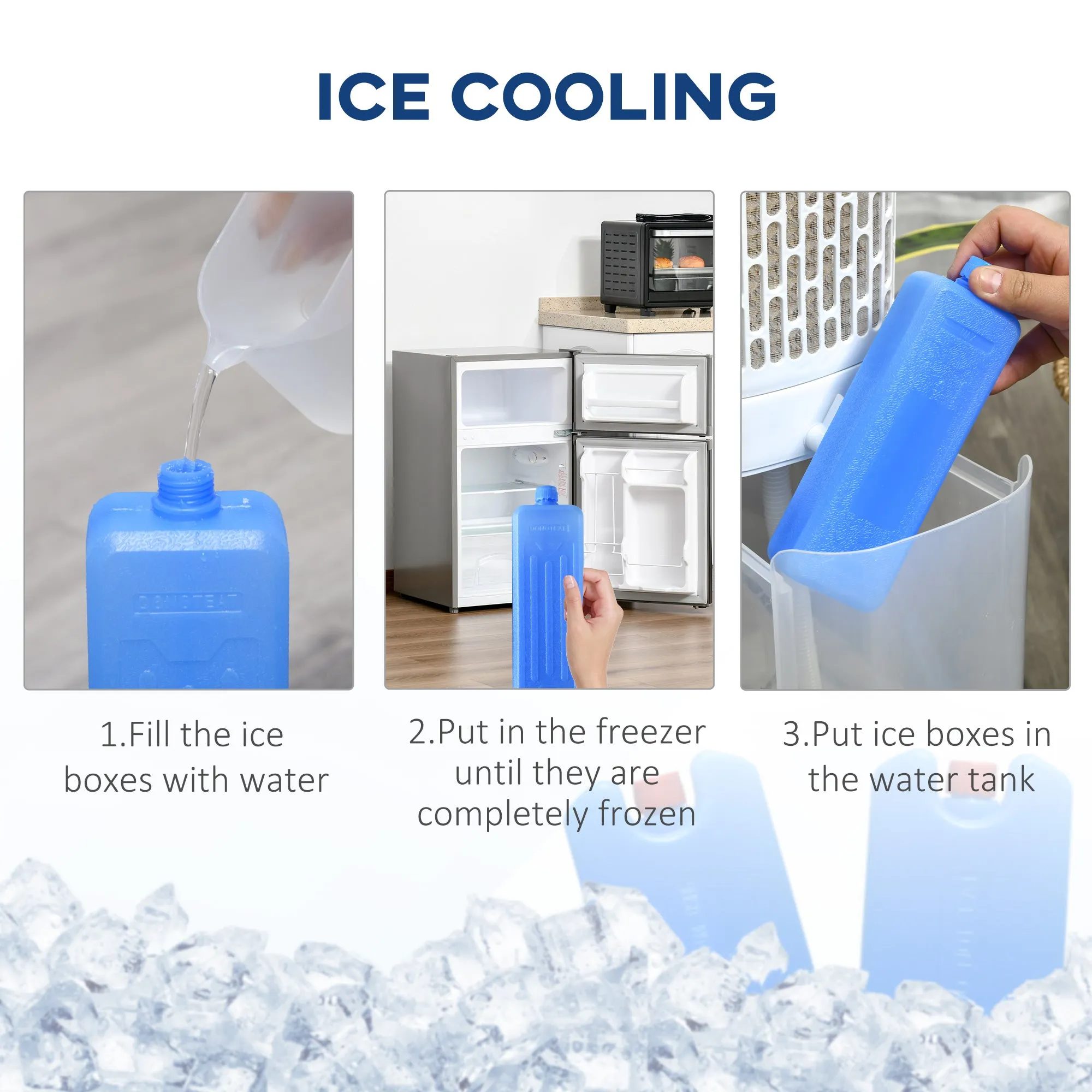 5L Oscillating Three Speed Air Cooler With Timer & Remote Control White by Homcom