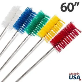 60" Hygienic Tube Brushes - Polyester/Stainless Steel (3 pack)