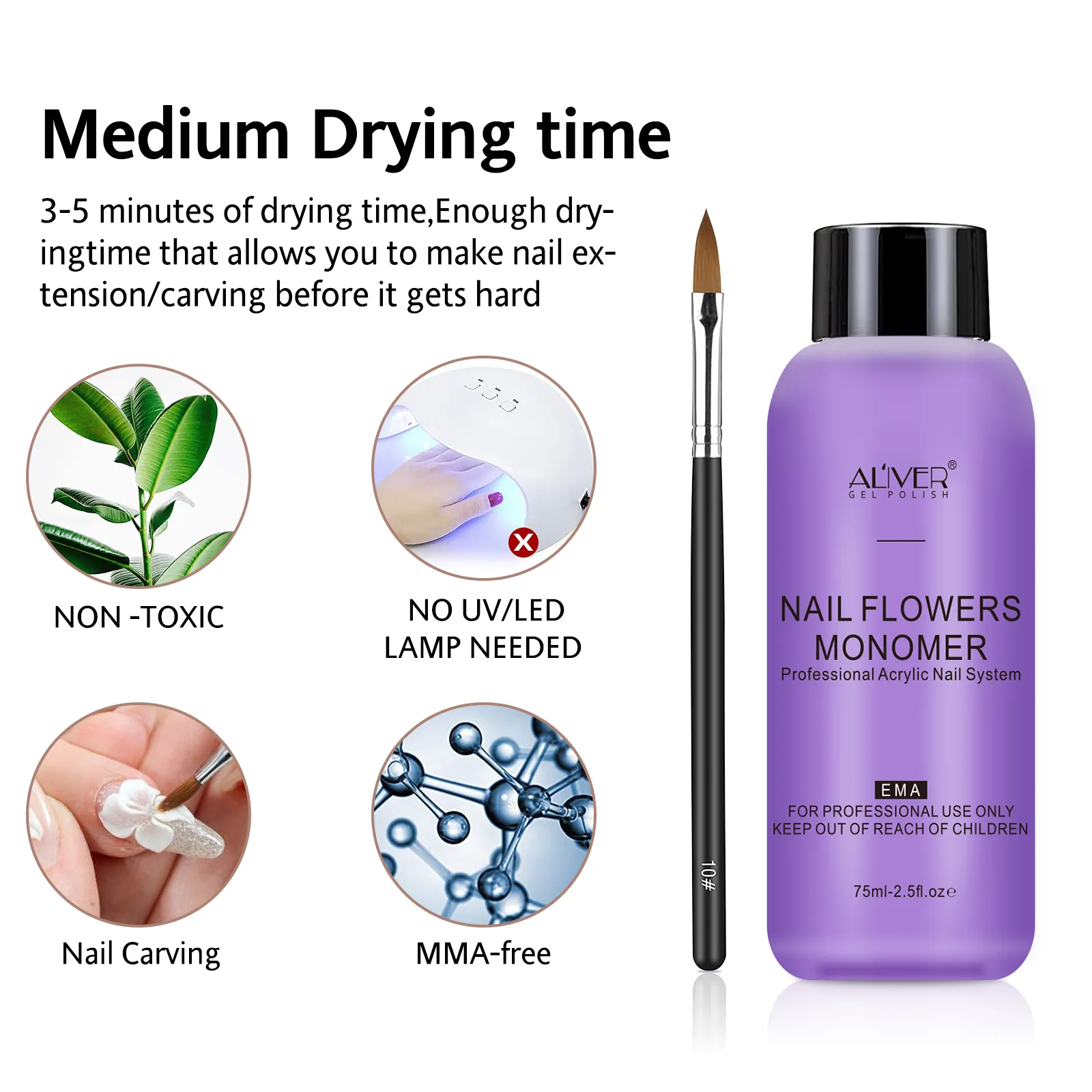 Acrylic Nail Powder Liquid 75ml/120ml