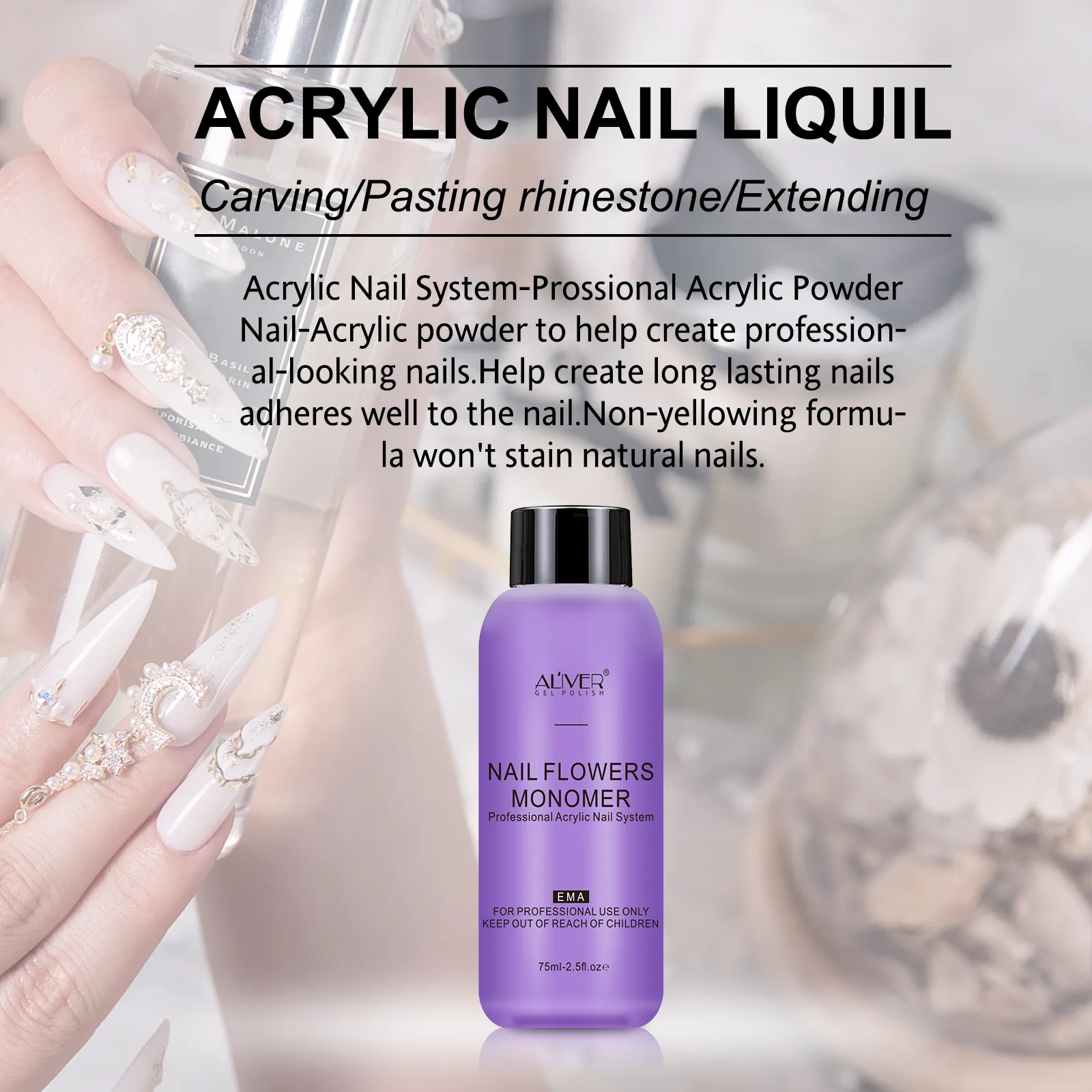 Acrylic Nail Powder Liquid 75ml/120ml