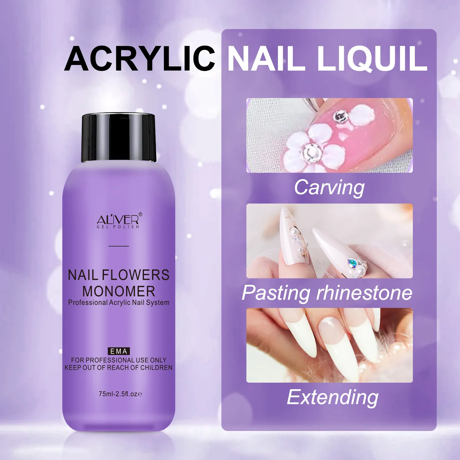 Acrylic Nail Powder Liquid 75ml/120ml