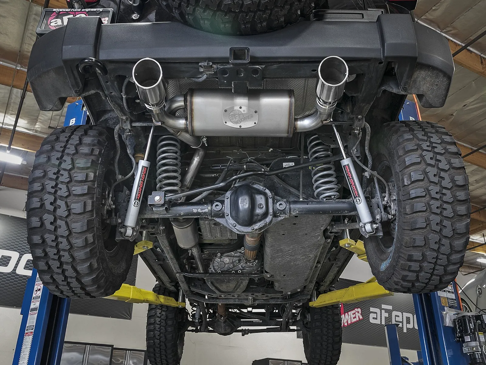 aFe Exhaust Jeep Wrangler JK (2007-2018) 2.5" Rebel Series in 409 Stainless Steel w/ Front & Rear Muffler