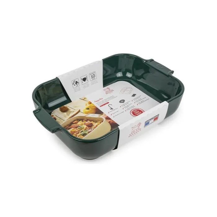 Appolia Ceramic Rectangular Baking Dish, Green Forest