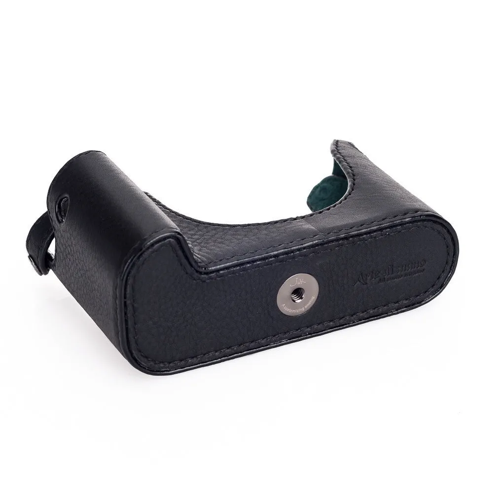 Arte di Mano Half Case for Leica M/M-P (Typ 240) for Multifunction Handgrip with Fingerloop Cutout - Minerva Black with Black Stitching