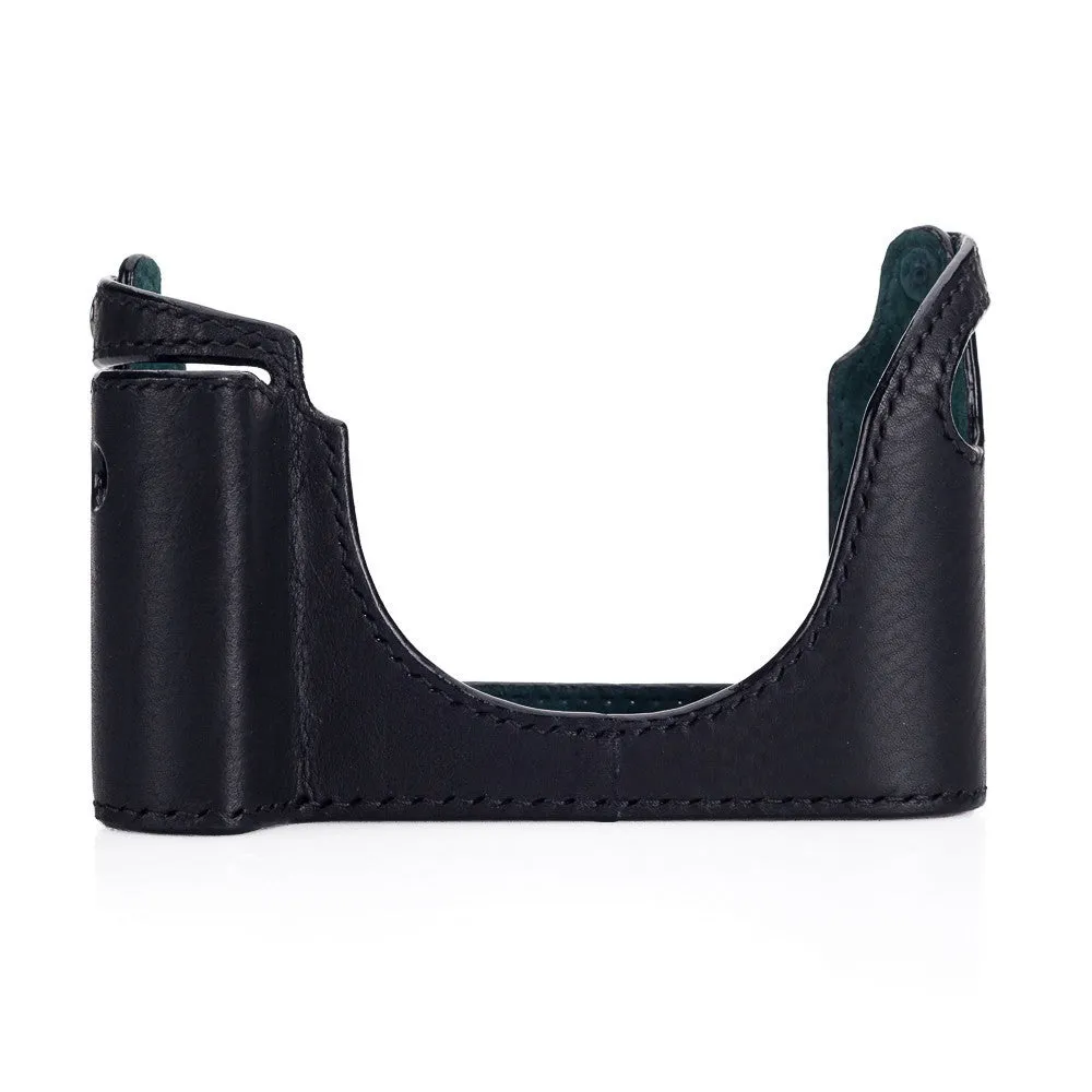 Arte di Mano Half Case for Leica M/M-P (Typ 240) for Regular Handgrip with Finger Loop Cutout - Minerva Black with Black Stitching