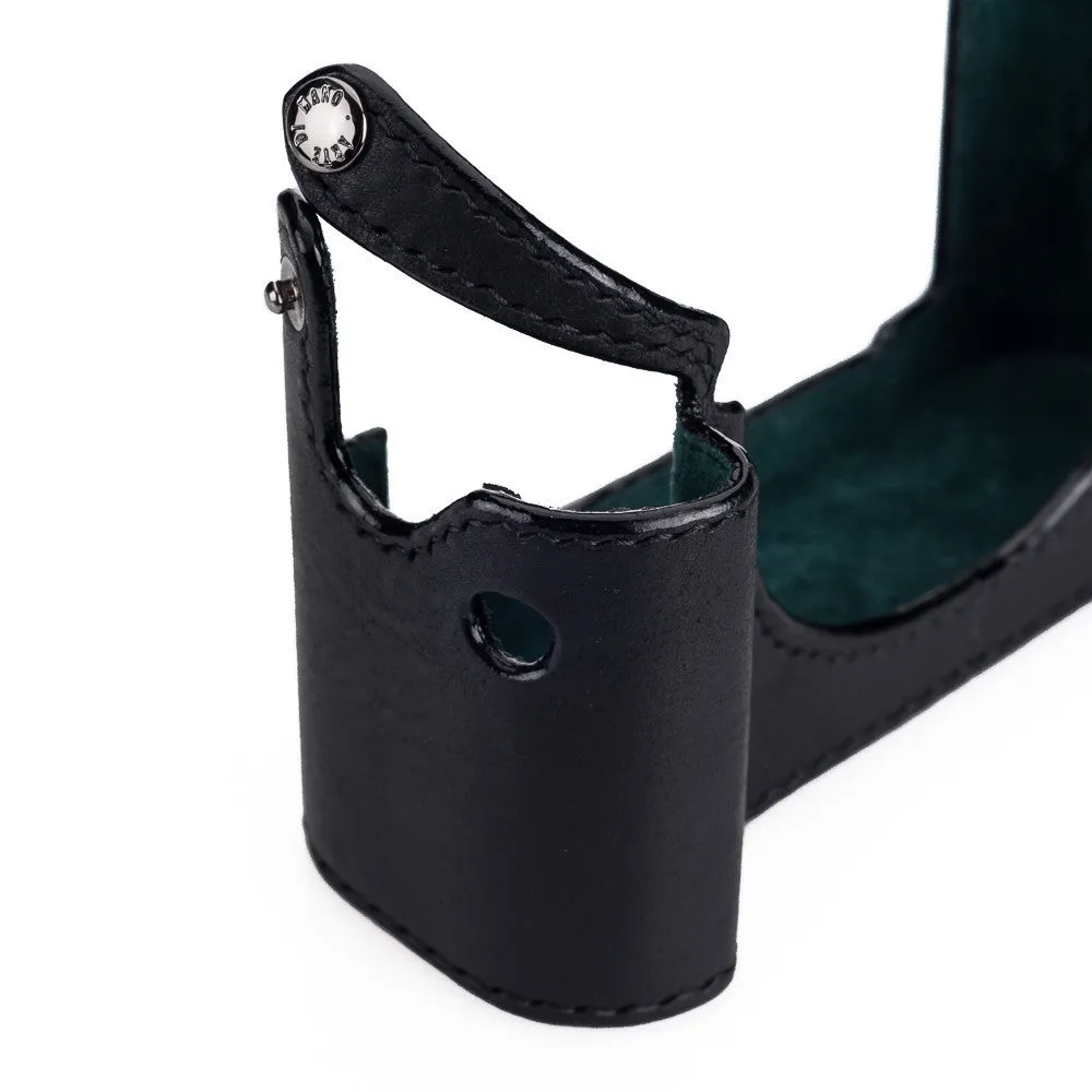 Arte di Mano Half Case for Leica M/M-P (Typ 240) for Regular Handgrip with Finger Loop Cutout - Minerva Black with Black Stitching