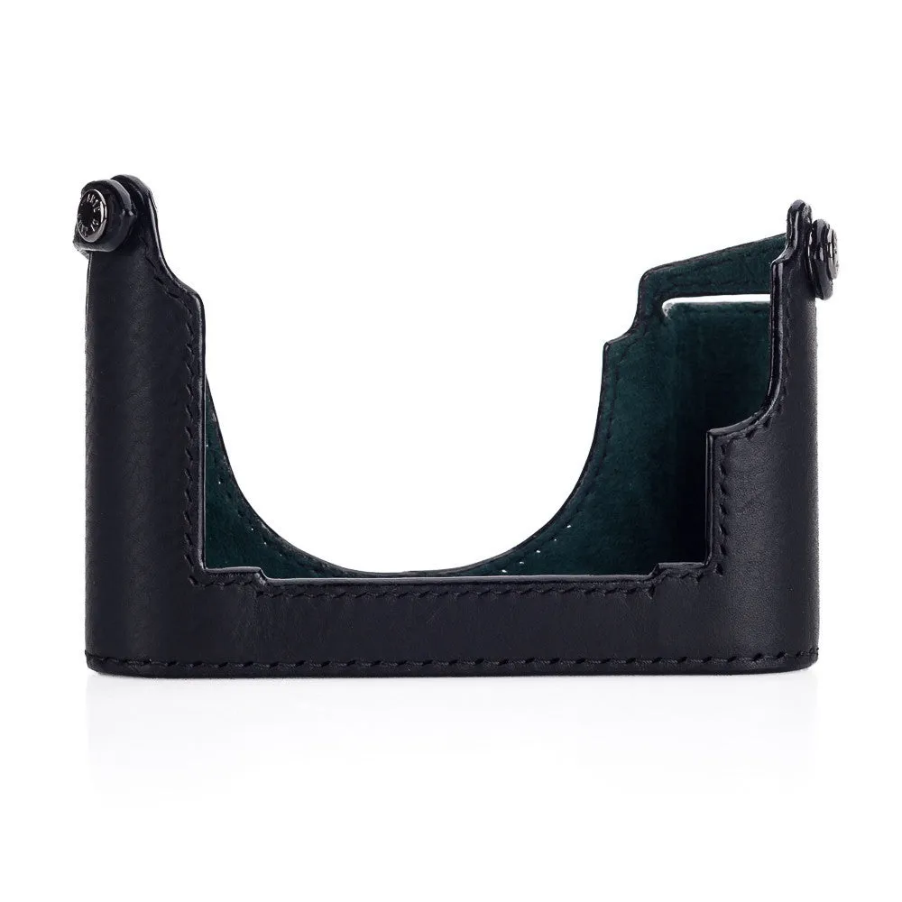 Arte di Mano Half Case for Leica M/M-P (Typ 240) for Regular Handgrip with Finger Loop Cutout - Minerva Black with Black Stitching