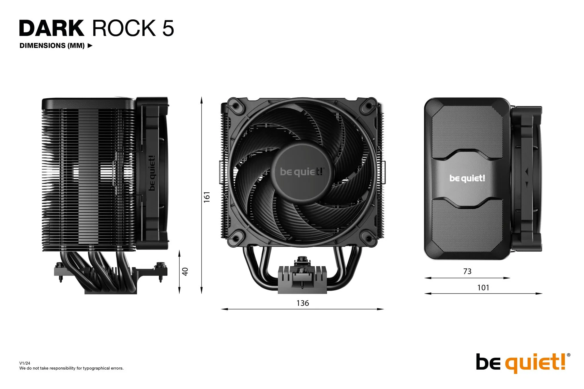 be quiet! DARK ROCK 5 Processor Air cooler 12 cm Black 1 pc(s)