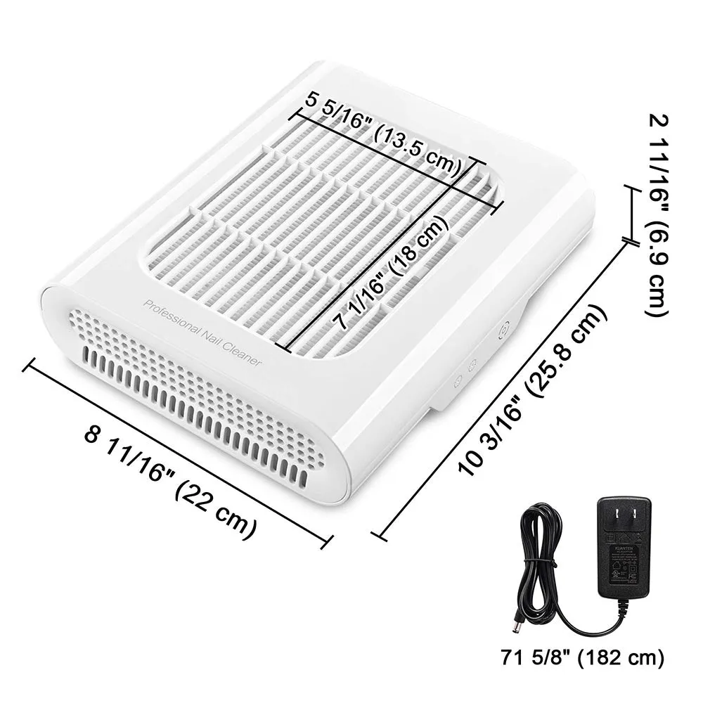 Byootique Nail Dust Collector - Quiet Acrylic Dust Catcher for Nail Techs