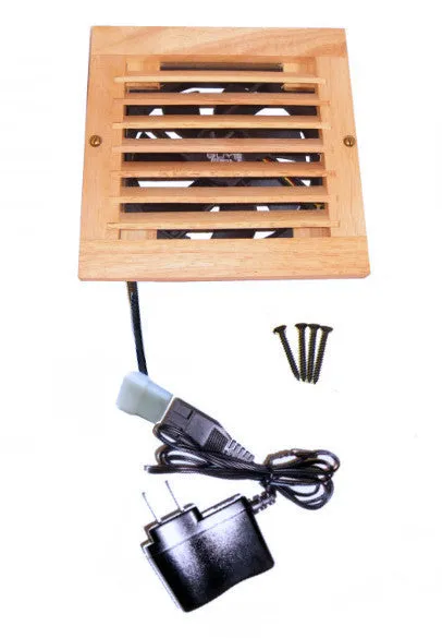 CabCool 1201W Lite 5 volt Single 120mm Fan Cooler Kit with Wood Grill for Cabinet / Home Theater