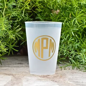 Circle Monogram Custom Shatterproof Cups