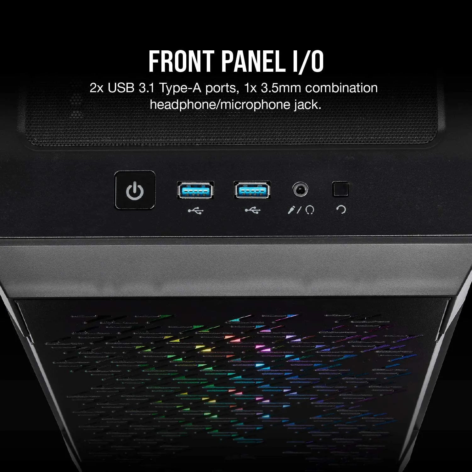 Corsair PC Case iCUE 220T RGB Airflow Tempered Glass Mid-Tower Smart Case - Black (CC-9011173-WW)