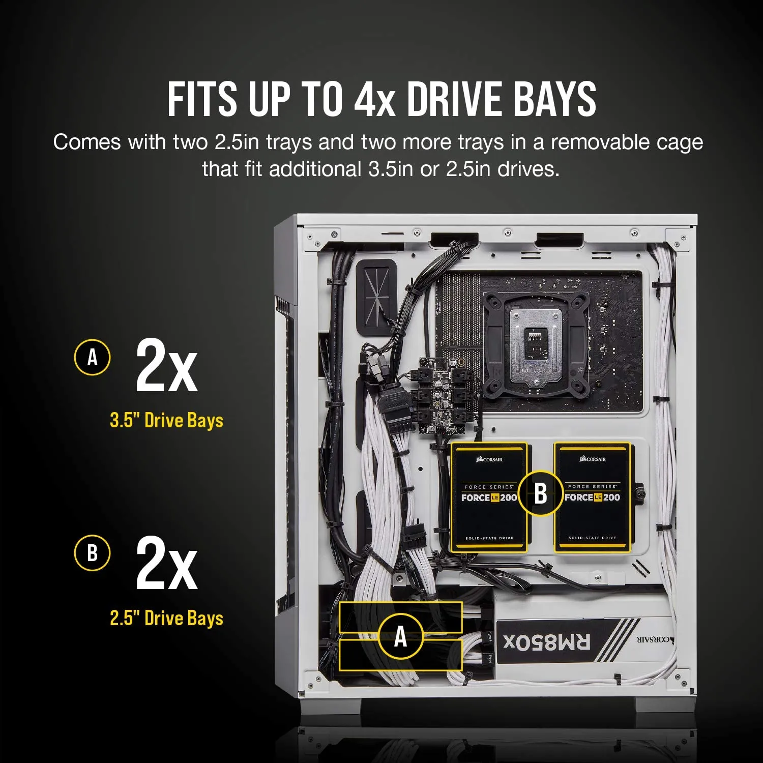 Corsair PC Case iCUE 220T RGB Airflow Tempered Glass Mid-Tower Smart Case, White