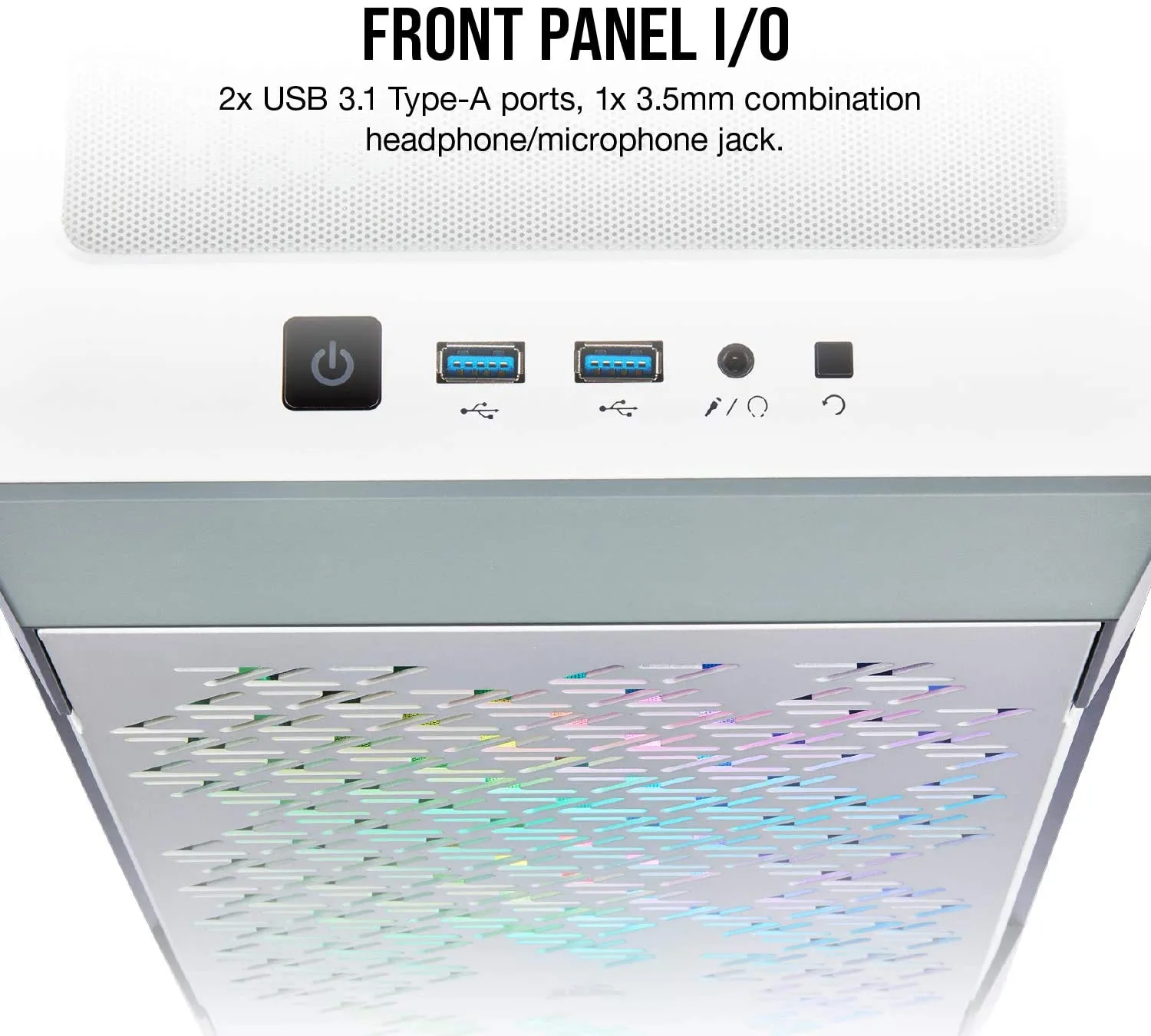 Corsair PC Case iCUE 220T RGB Airflow Tempered Glass Mid-Tower Smart Case, White