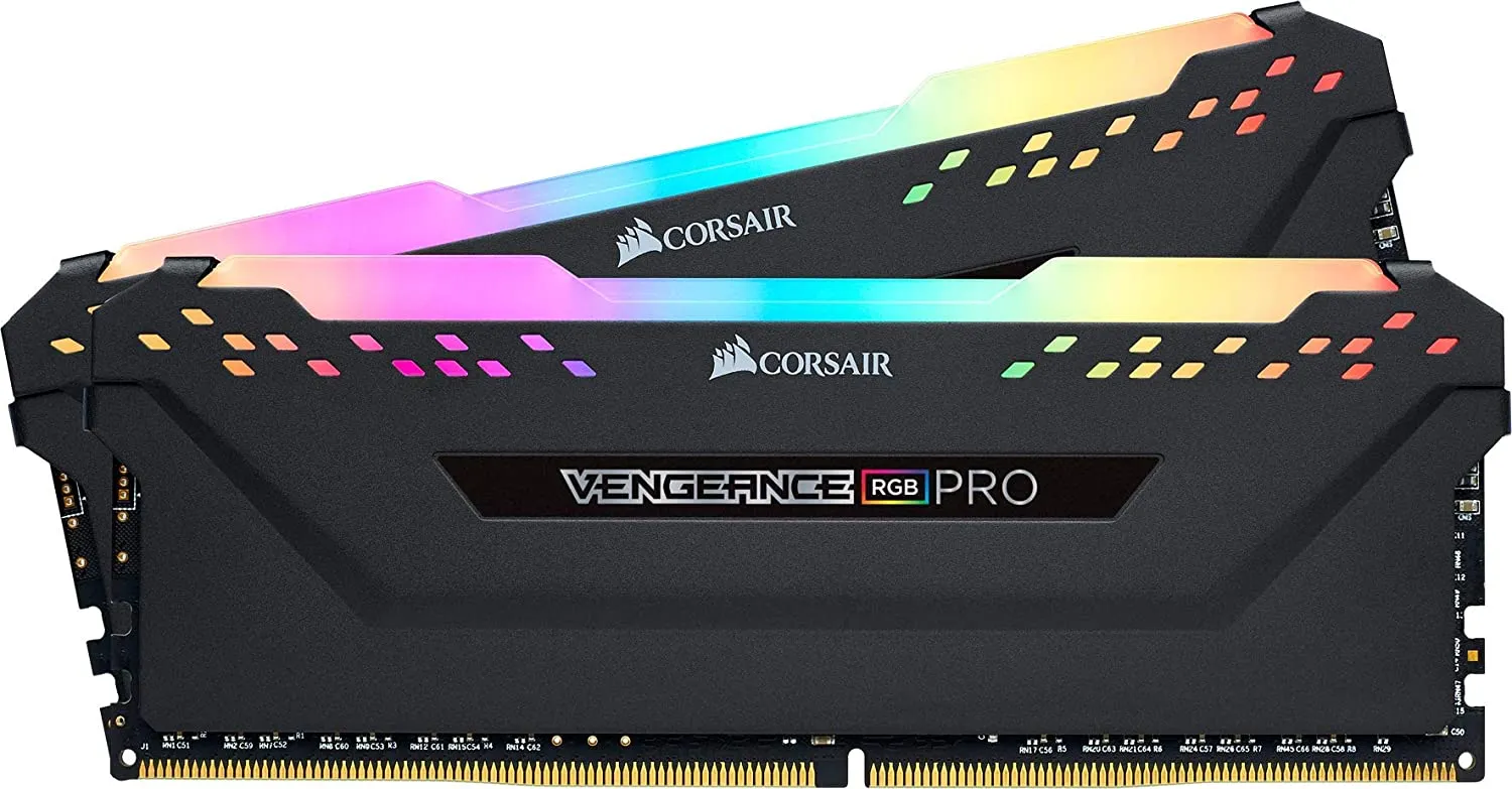 Corsair Vengeance RGB Pro 16GB (2 x 8GB) DDR4 DRAM 3200MHz C16 Memory Kit — Black
