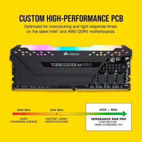 Corsair Vengeance RGB Pro 16GB (2 x 8GB) DDR4 DRAM 3200MHz C16 Memory Kit — Black