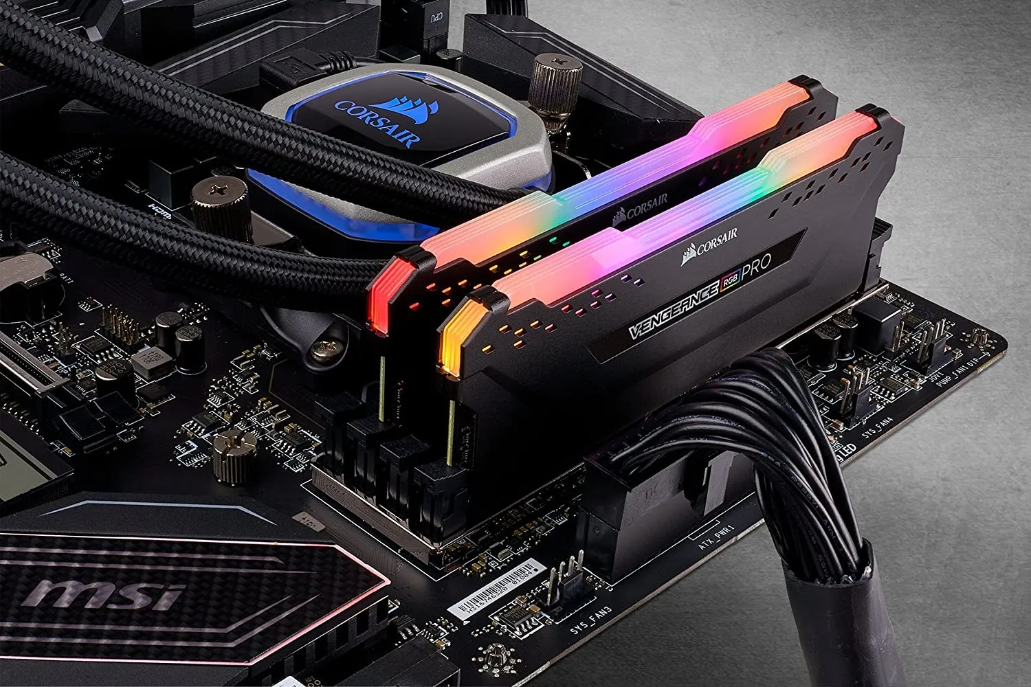 Corsair Vengeance RGB Pro 16GB (2 x 8GB) DDR4 DRAM 3200MHz C16 Memory Kit — Black