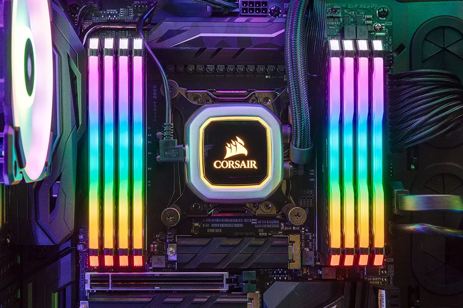Corsair Vengeance RGB Pro 16GB (2 x 8GB) DDR4 DRAM 3200MHz C16 Memory Kit — Black
