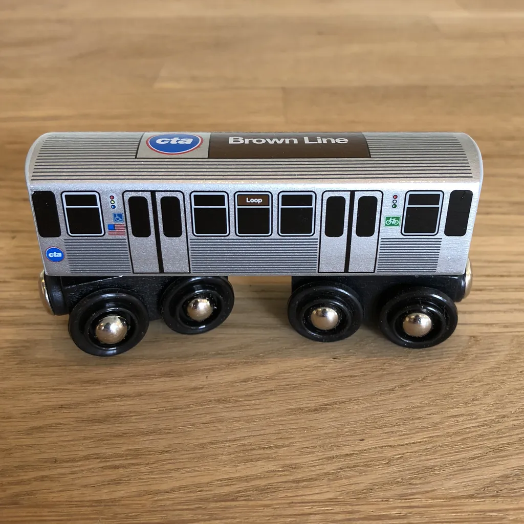 CTA Chicago 'L' Brown Line Wooden Train Toy
