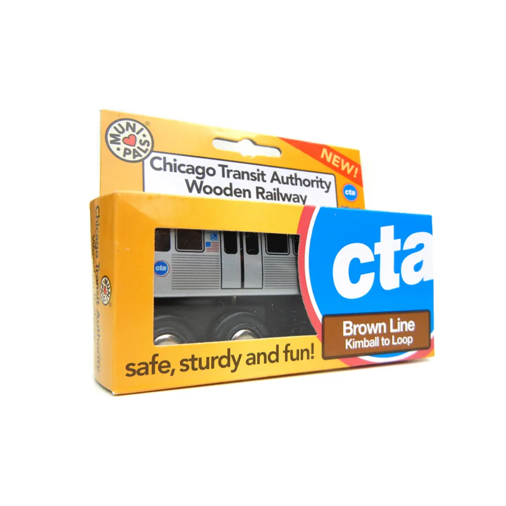 CTA Chicago 'L' Brown Line Wooden Train Toy