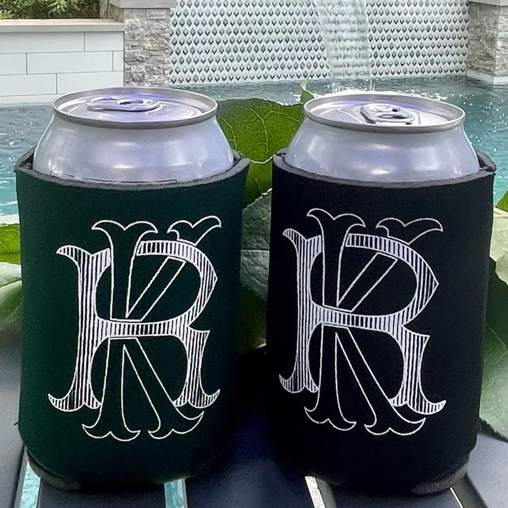 Custom Large Monogram Can Coolers