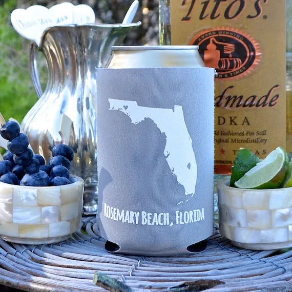 Custom State Outline Can Coolers