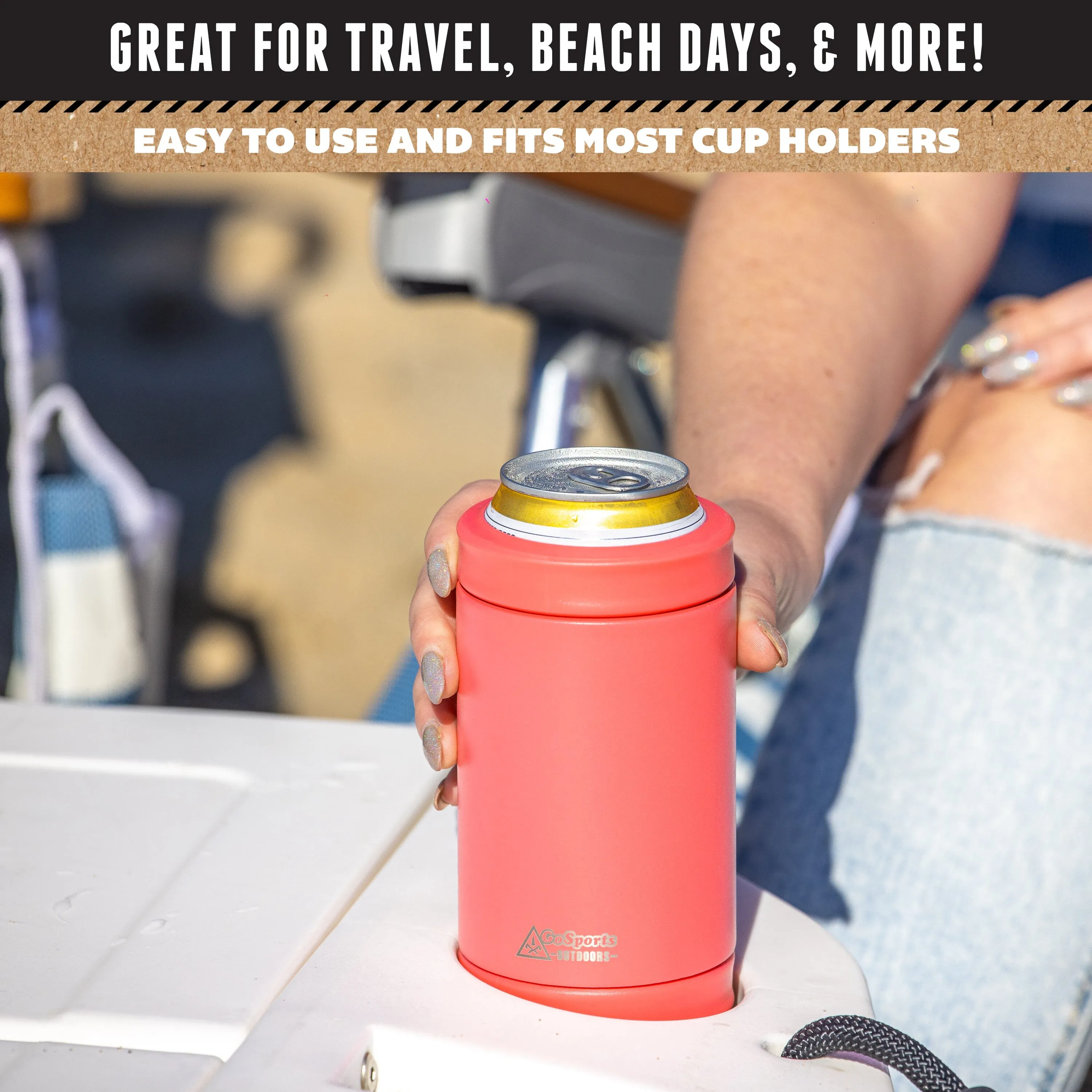 DUALIE 3 in 1 Insulated Can Cooler - Coral