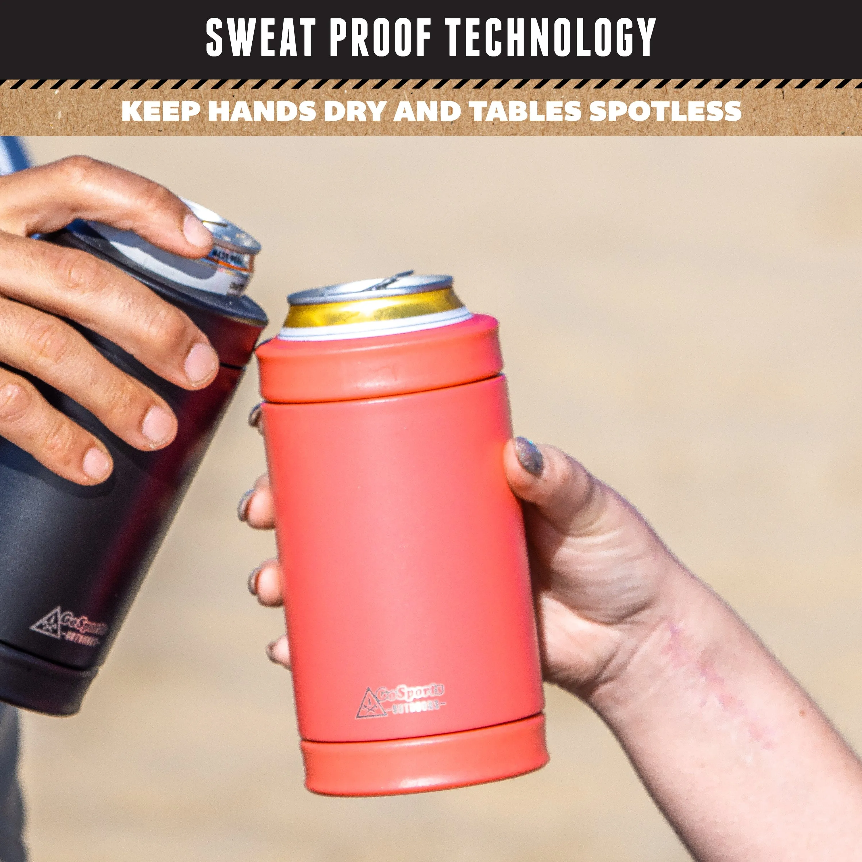 DUALIE 3 in 1 Insulated Can Cooler - Coral