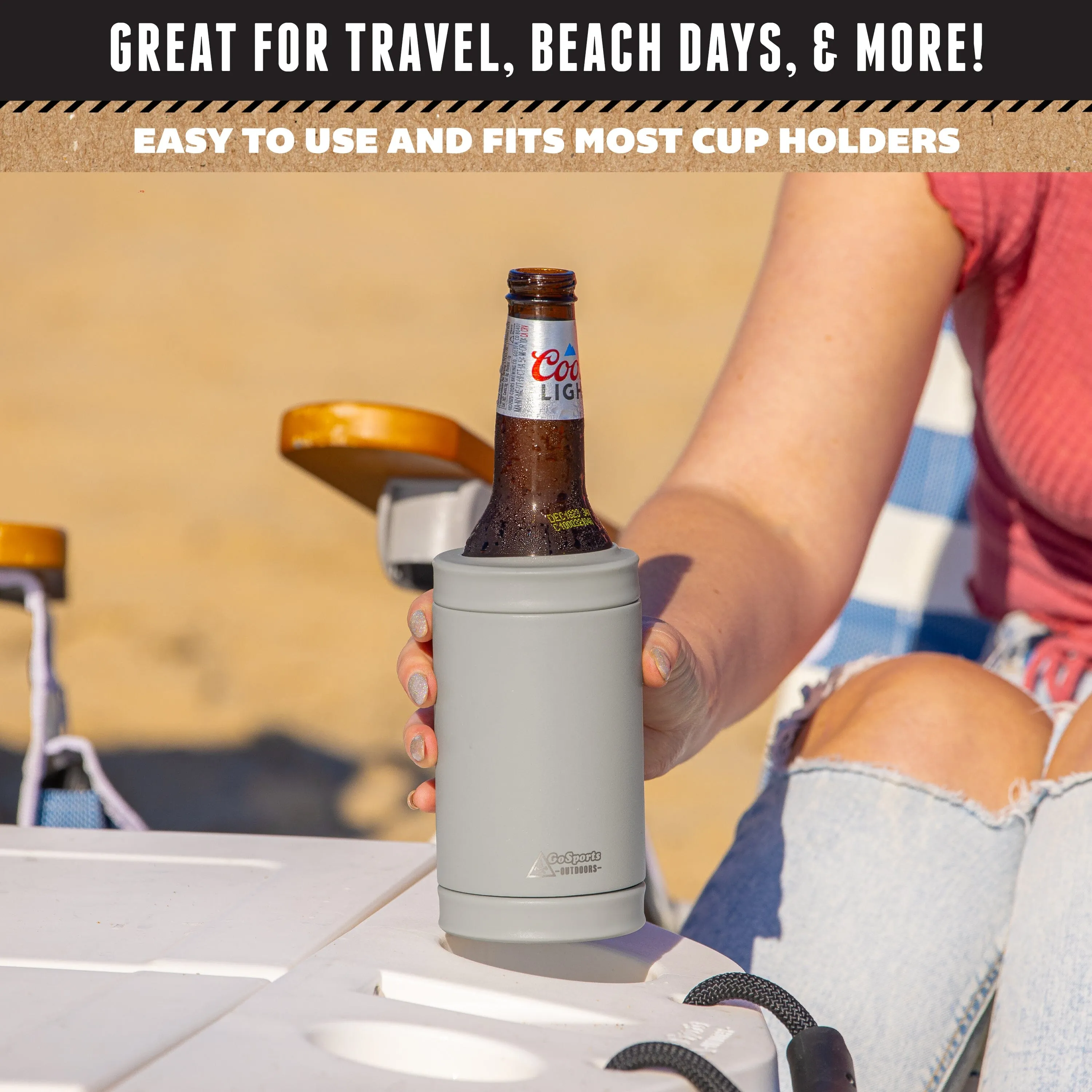 DUALIE 3 in 1 Insulated Can Cooler - Fog Gray