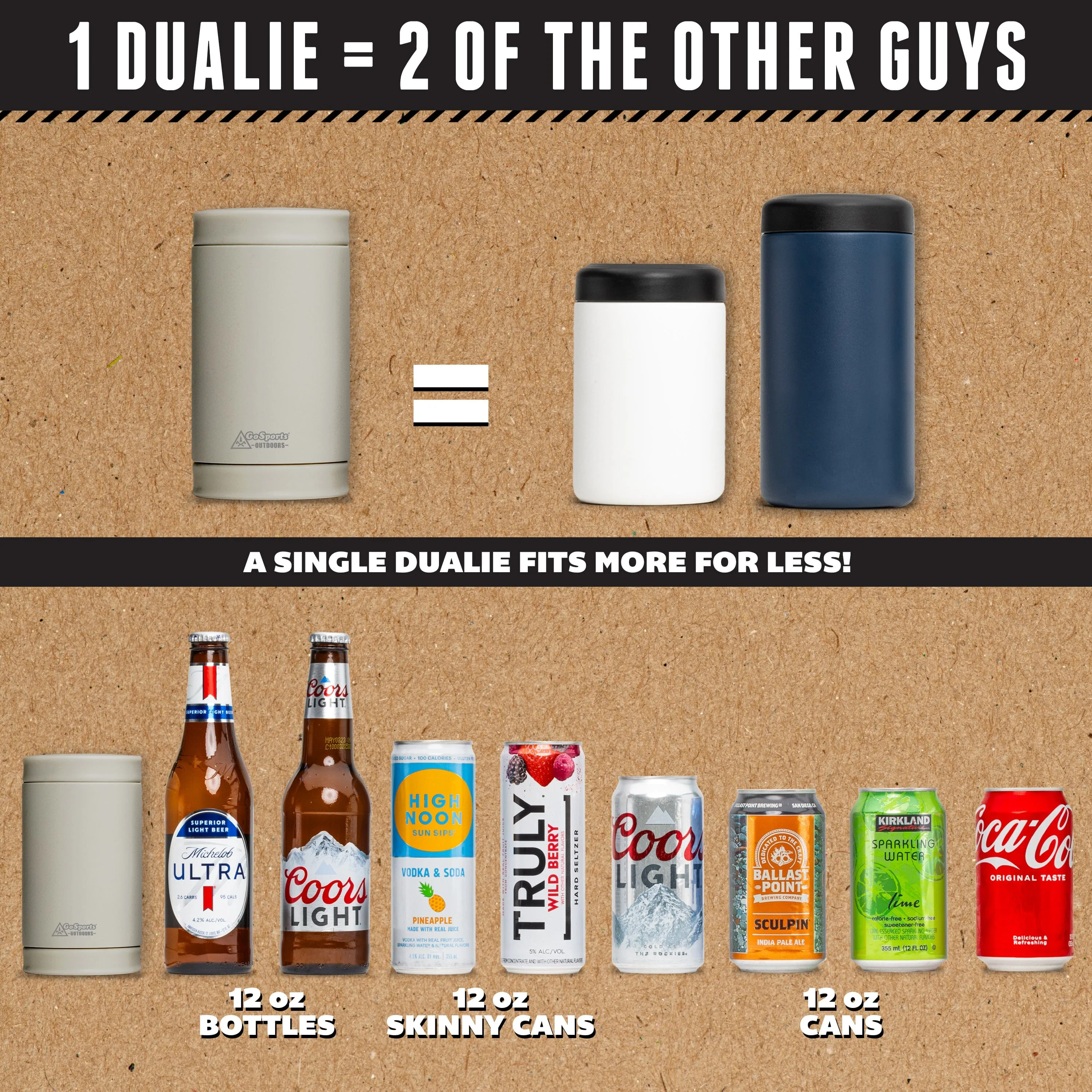 DUALIE 3 in 1 Insulated Can Cooler - Fog Gray