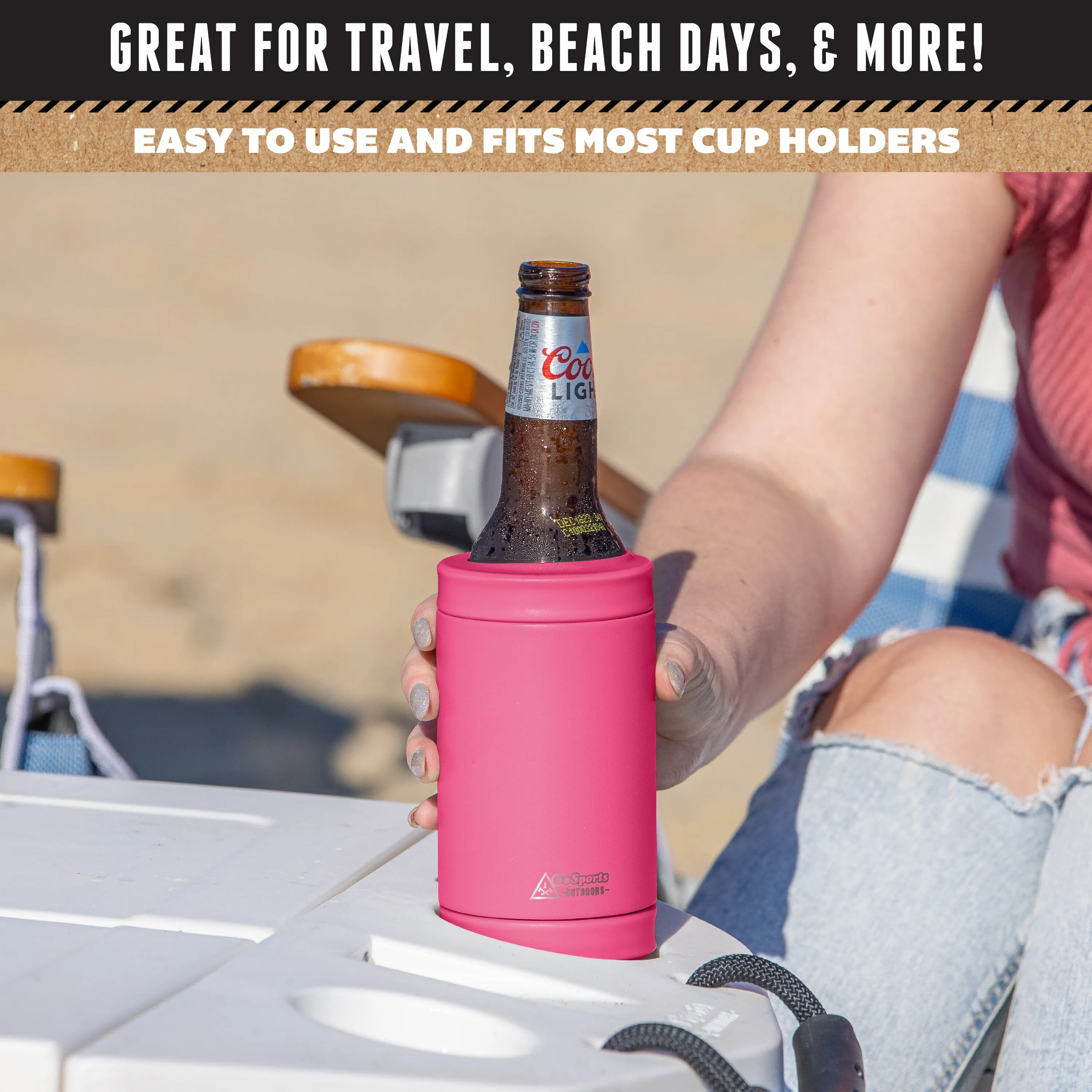 DUALIE 3 in 1 Insulated Can Cooler - Magenta