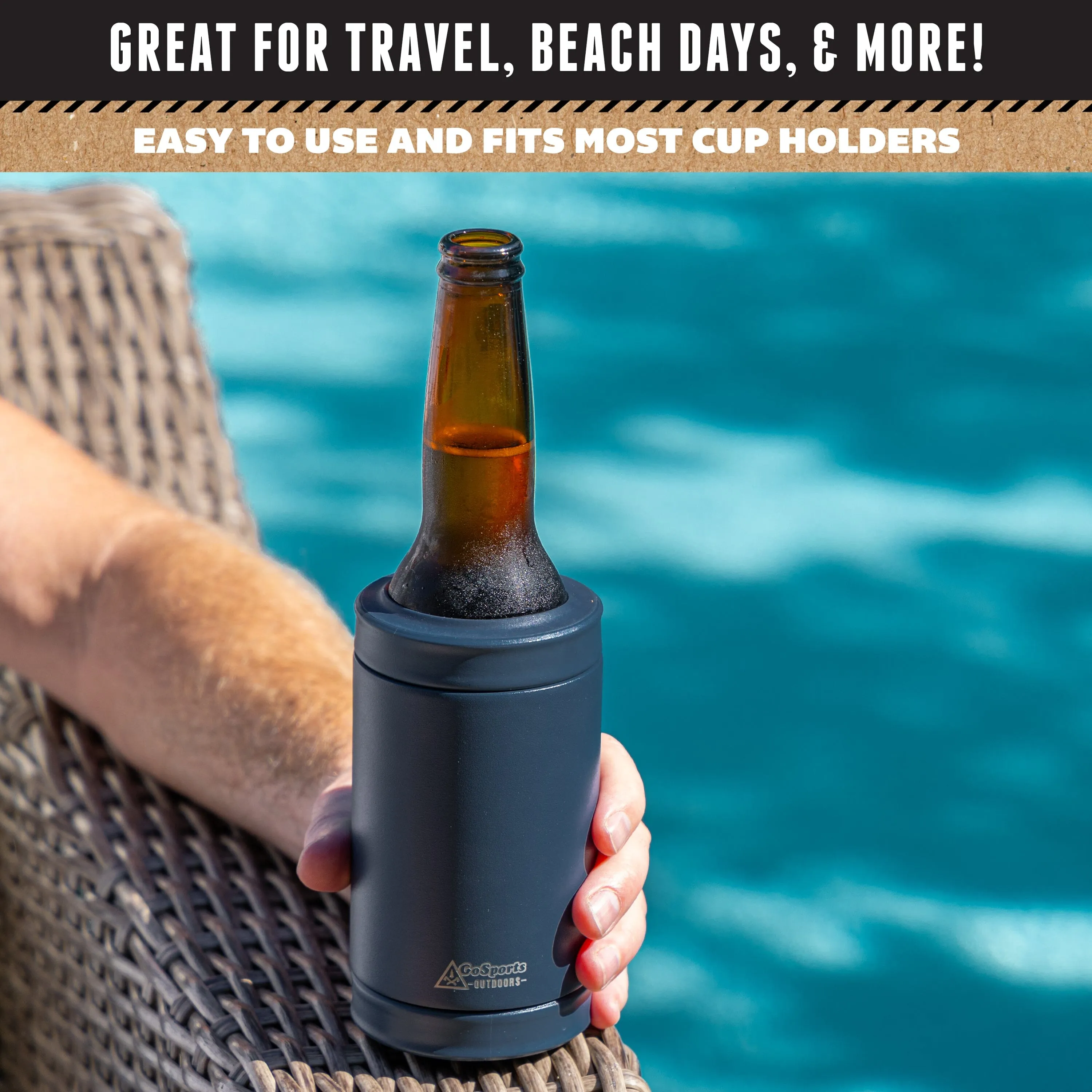 DUALIE 3 in 1 Insulated Can Cooler - Navy