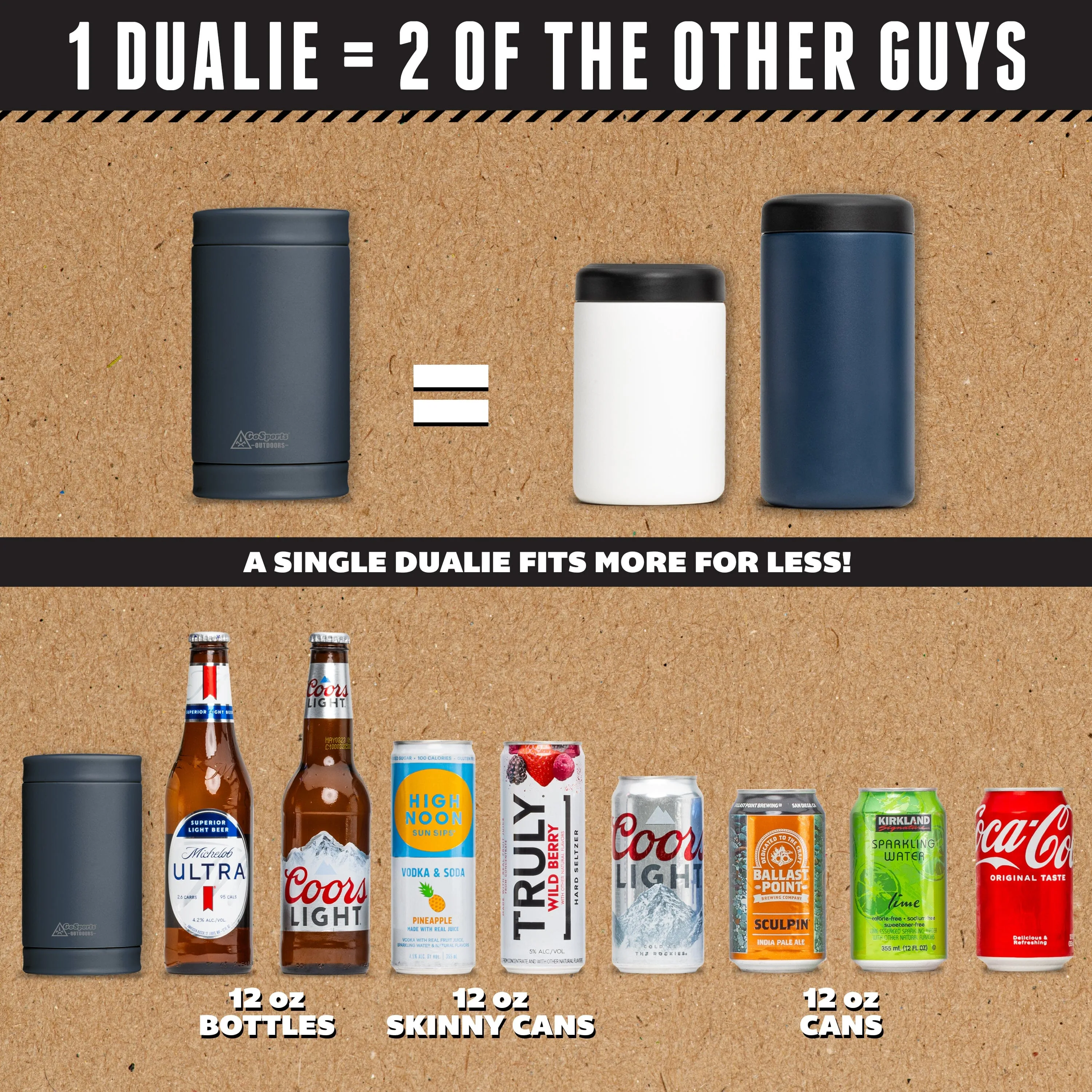 DUALIE 3 in 1 Insulated Can Cooler - Navy