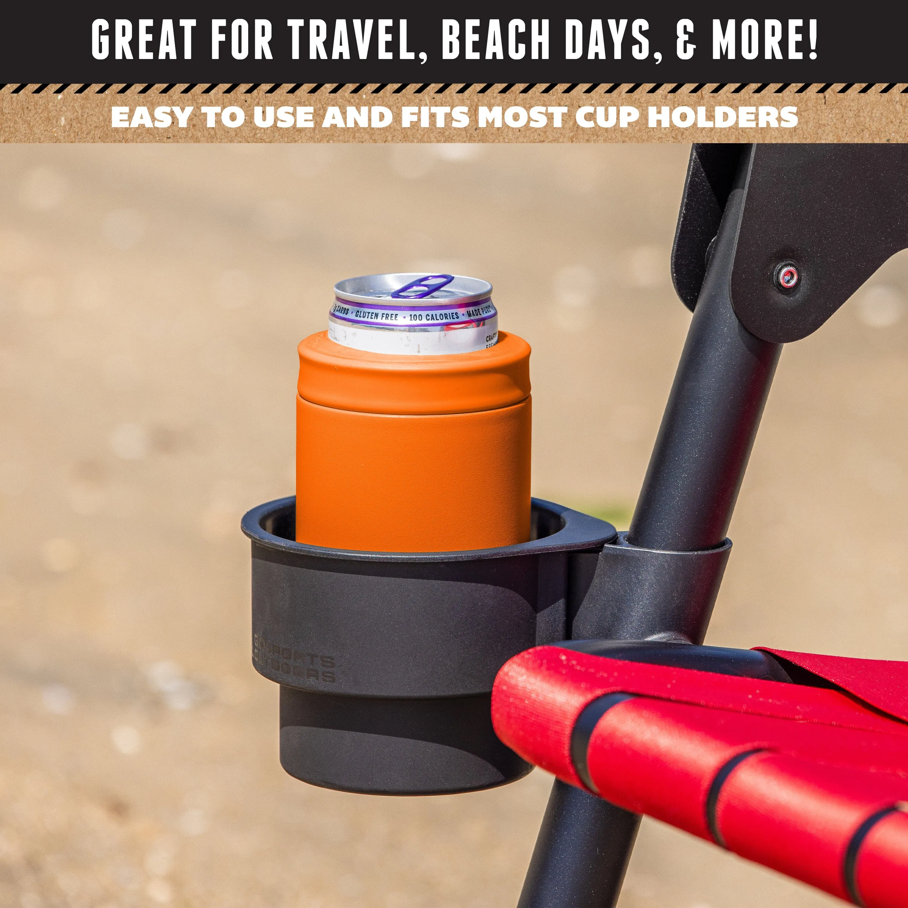 DUALIE 3 in 1 Insulated Can Cooler - Universal Size for 12 oz Cans, Slim Cans, and Bottles - Orange