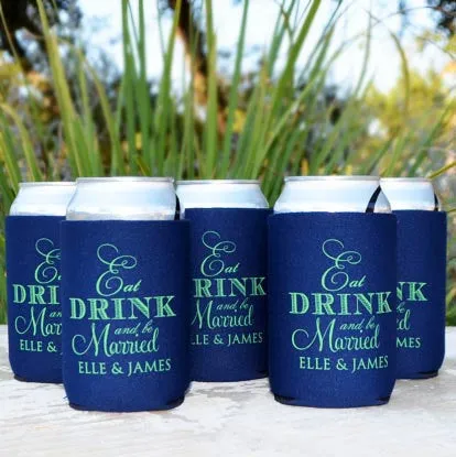 Eat Drink & Be Married Can Coolers