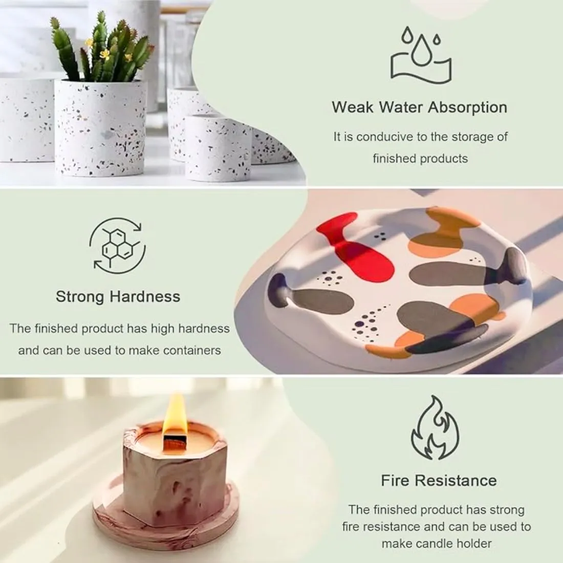 Eco-Friendly Terrazzo Art Kit with Water-Based Casting Powder and Resin Liquid