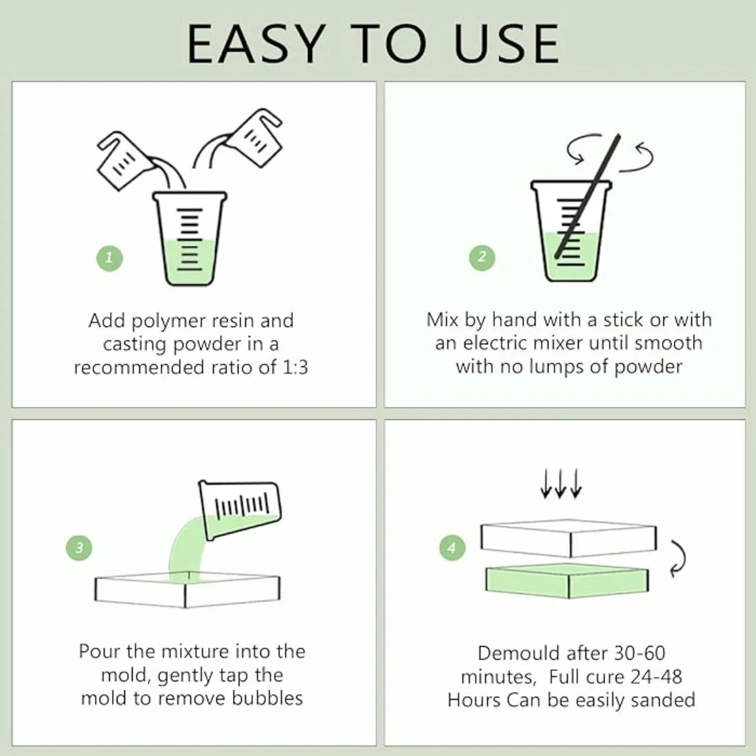 Eco-Friendly Terrazzo Art Kit with Water-Based Casting Powder and Resin Liquid