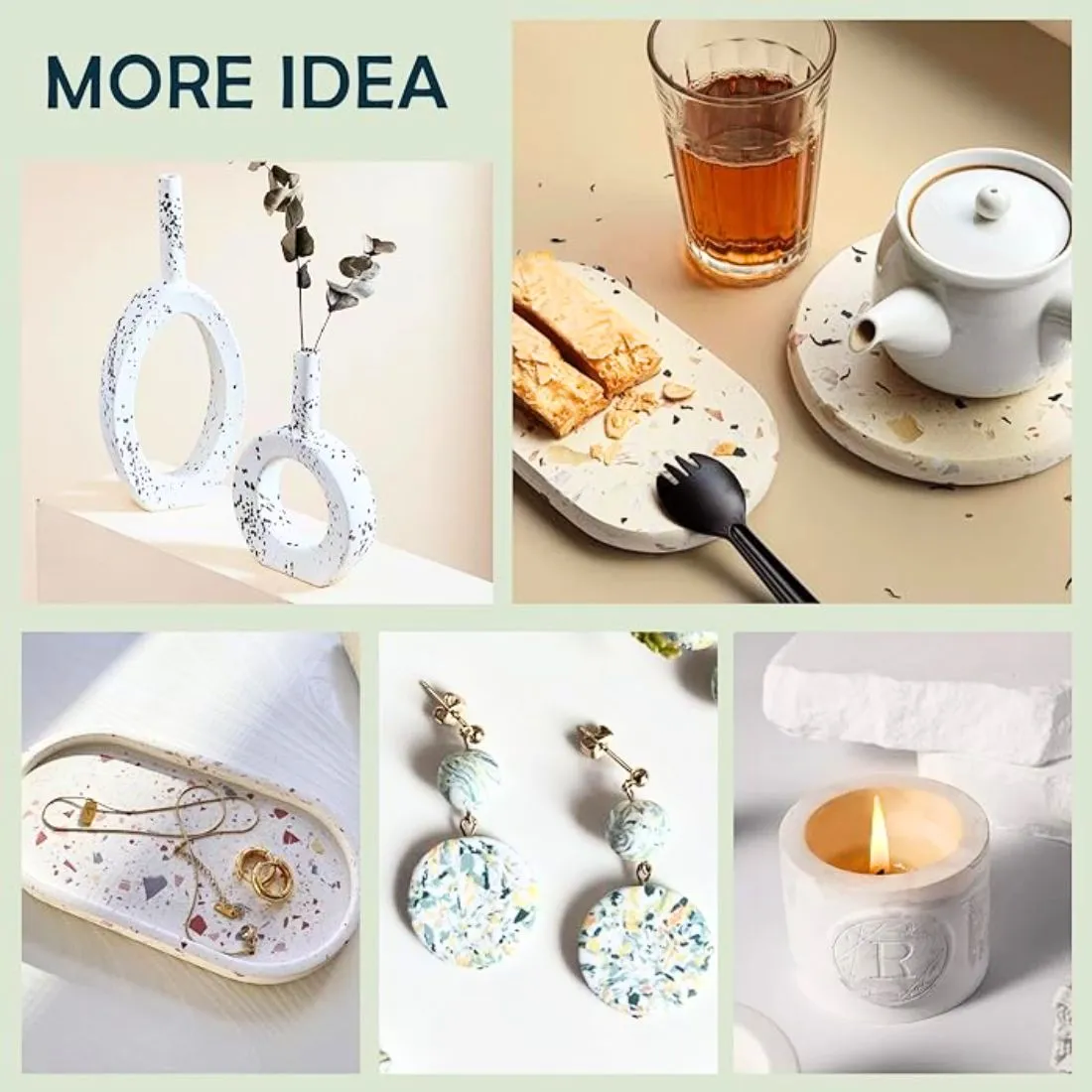 Eco-Friendly Terrazzo Art Kit with Water-Based Casting Powder and Resin Liquid