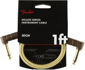 Fender Deluxe Series Instrument Cable, Angle/Angle, 1', Tweed