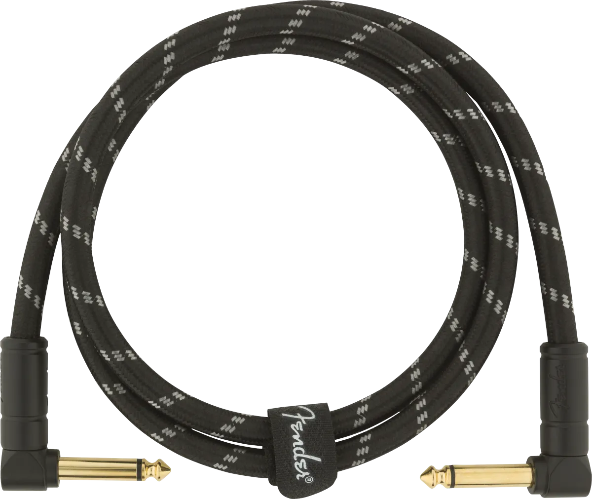 Fender Deluxe Series Instrument Cable, Angle/Angle, 3', Black Tweed
