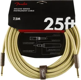 Fender Deluxe Series Instrument Cable, Straight/Straight, 25', Tweed