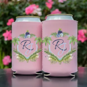 Full Color Tropical Crest Can Coolers
